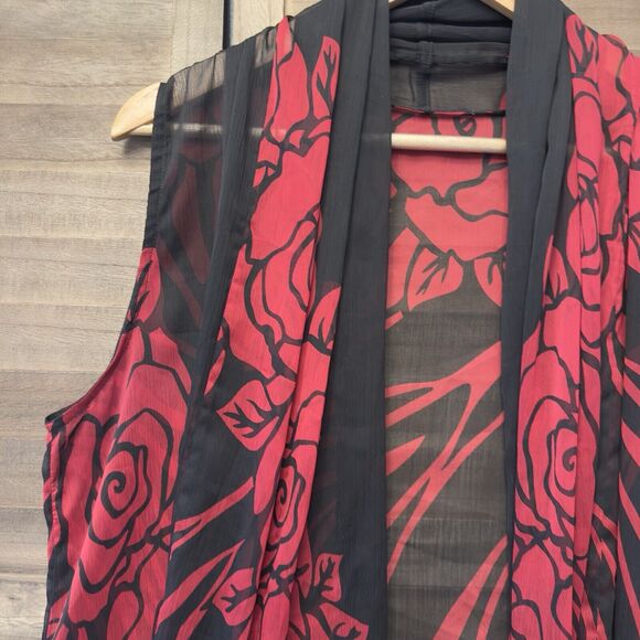 Open Sheer Cardigan Floral Animal Print Dark Romantic Whimsigoth Fairy Cover Up - Picture 3 of 8